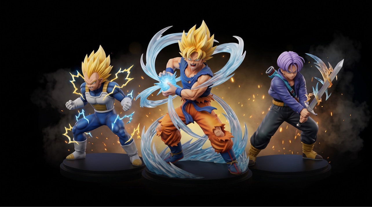Dragon Ball Figuren Banner – Vegeta, Goku und Trunks