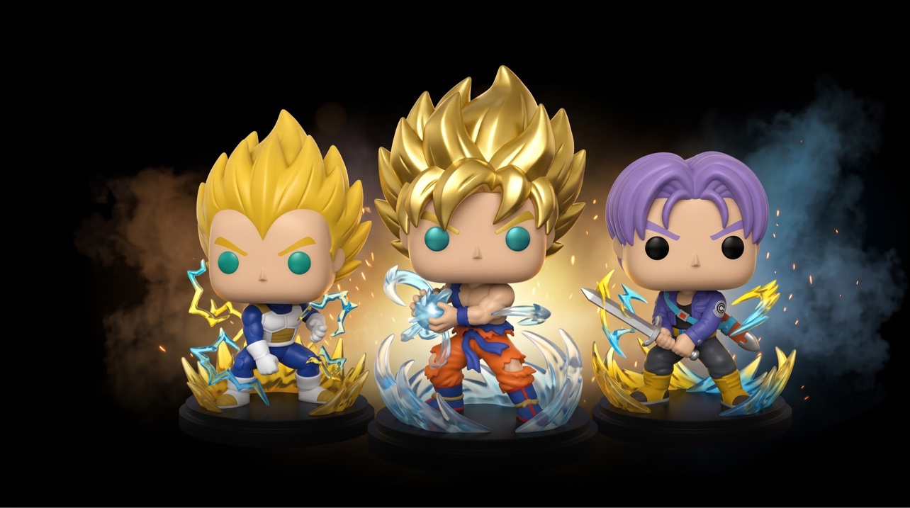 Funko Pop Dragon Ball Banner – Vegeta, Goku und Trunks als Funko Pop Figuren