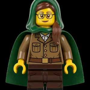 Hange Zoe Klemmbaustein-Figur Attack on Titan mit Brille und grünem Umhang