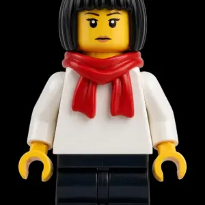 Mikasa Ackerman Klemmbaustein-Figur Roter Schal Attack on Titan mit rotem Schal und weißem Hemd