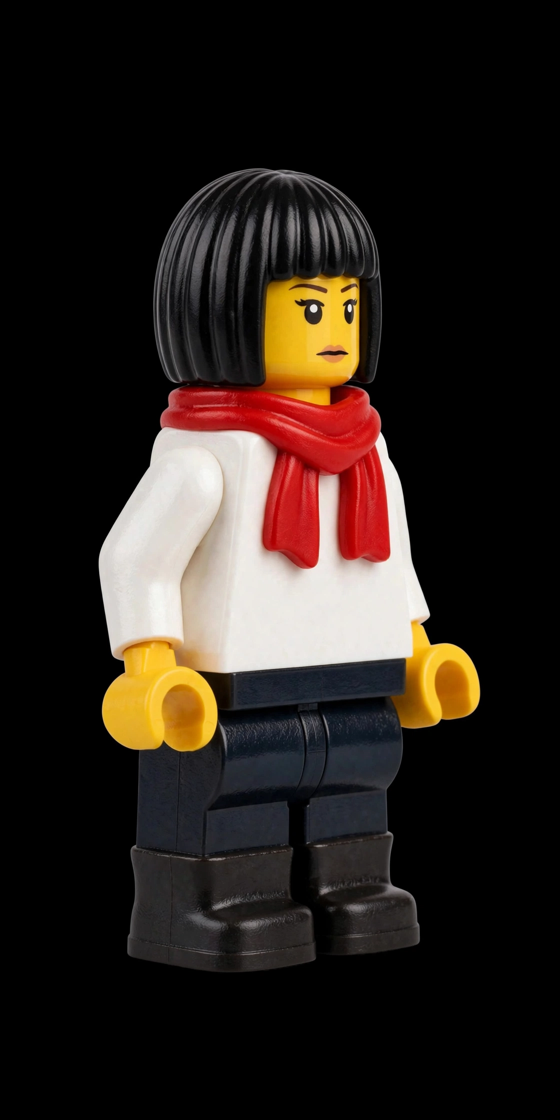 Mikasa Ackerman Roter Schal Klemmbaustein-Figur Seitenansicht
