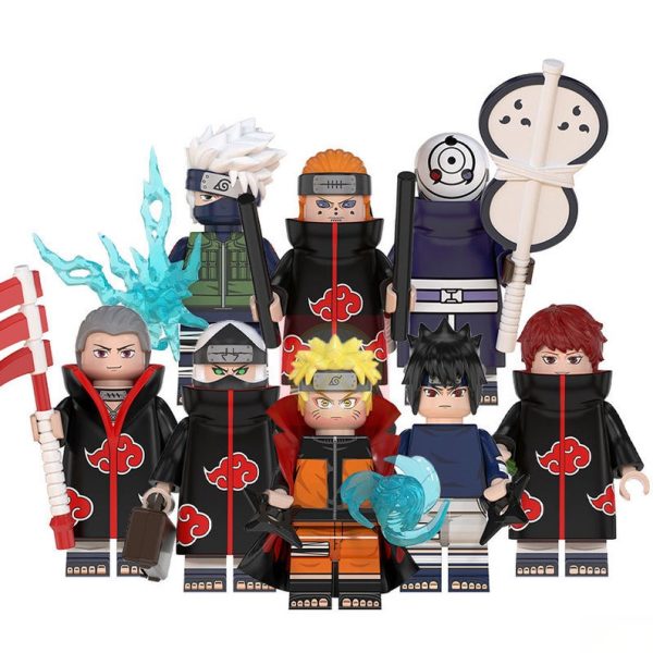 Naruto Klemmbaustein-Figuren – 8er-Set mit Obito, Naruto, Sasuke & mehr