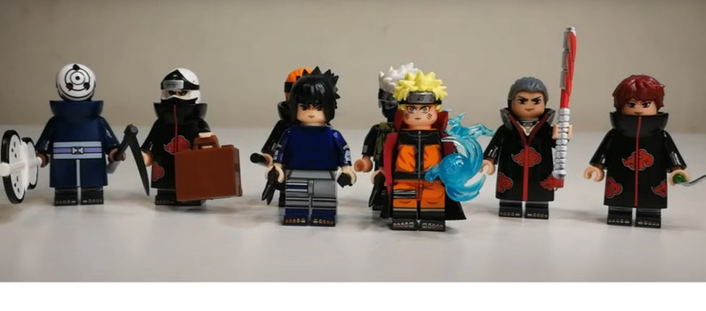 Naruto Klemmbaustein-Figuren – 8er-Set mit Obito, Naruto, Sasuke & mehr – Bild 3