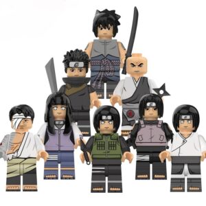 Naruto Klemmbaustein-Figuren – 8er-Set mit Neji, Itachi, Sasuke & mehr