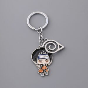 Itachi Uchiha Schlüsselanhänger mit Konoha-Logo – Zinklegierung