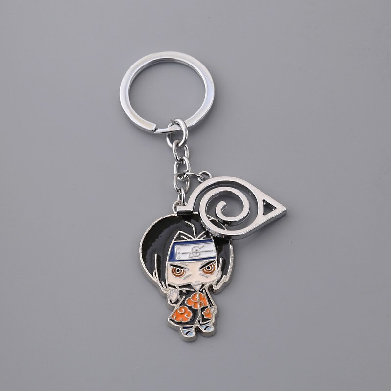 Itachi Uchiha Schlüsselanhänger mit Konoha-Logo – Zinklegierung