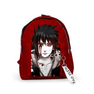 Naruto Rucksack Sasuke Blutendes Auge – Nylon-Rucksack, 29×40 cm