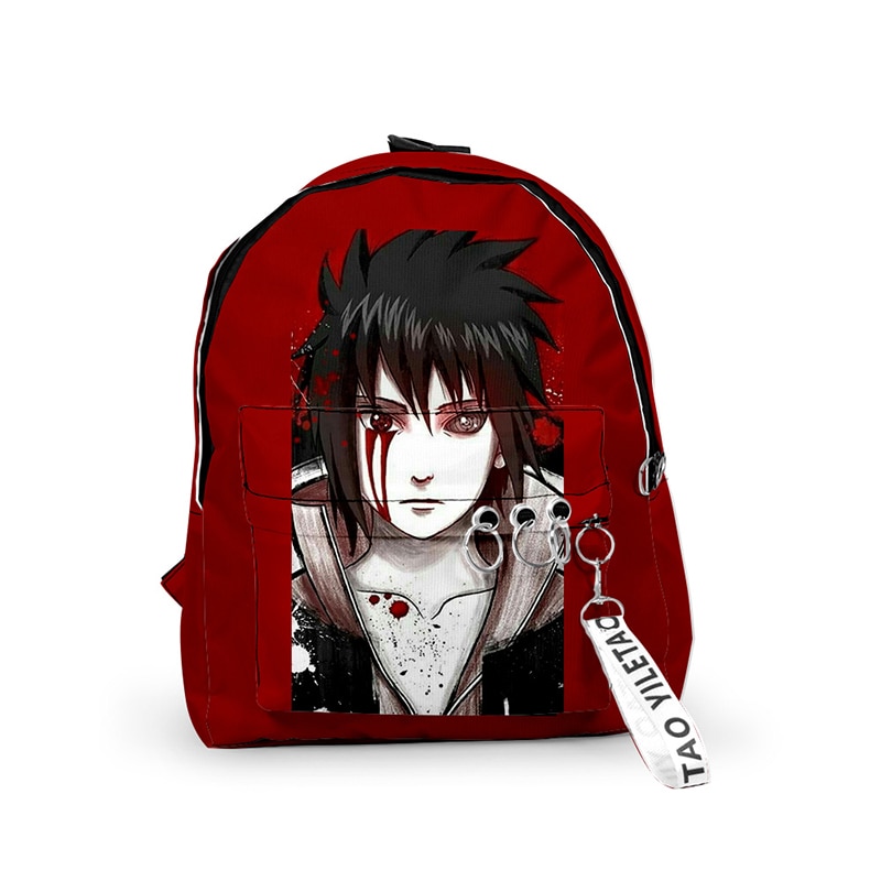 Naruto Rucksack Sasuke Blutendes Auge – Nylon-Rucksack, 29×40 cm
