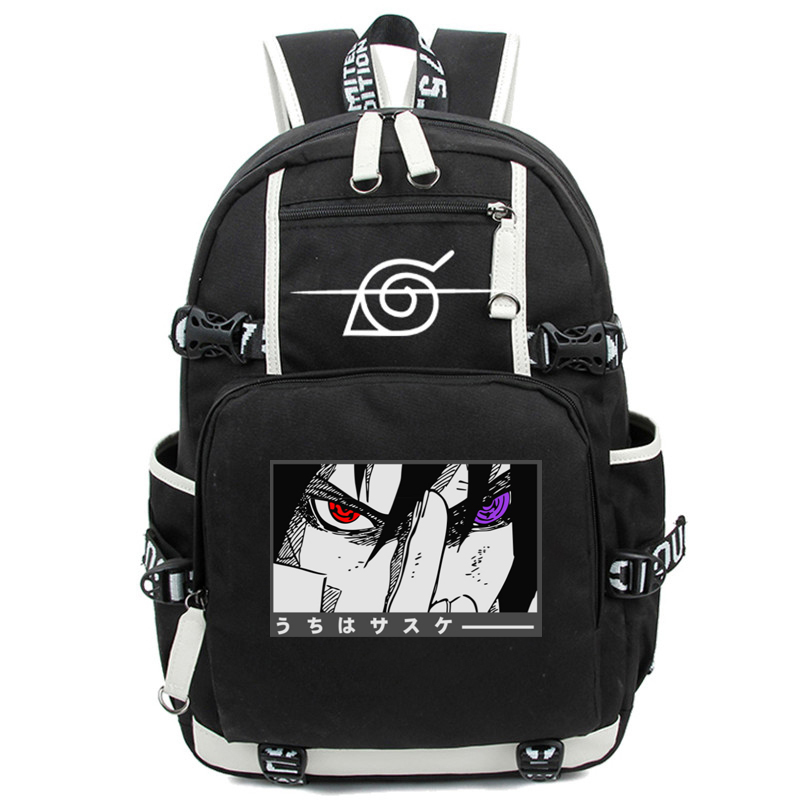Naruto Rucksack Sasuke Rinnegan und Sharingan – Canvas-Rucksack, 46×30 cm
