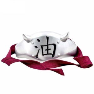 Naruto Stirnband Jiraiya – Rotes Stirnband mit Hörnern und Öl-Kanji