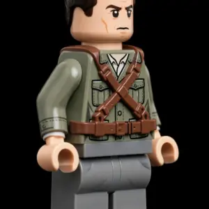 Stationierte Truppen Soldat Klemmbaustein-Figur Seitenansicht in Uniform