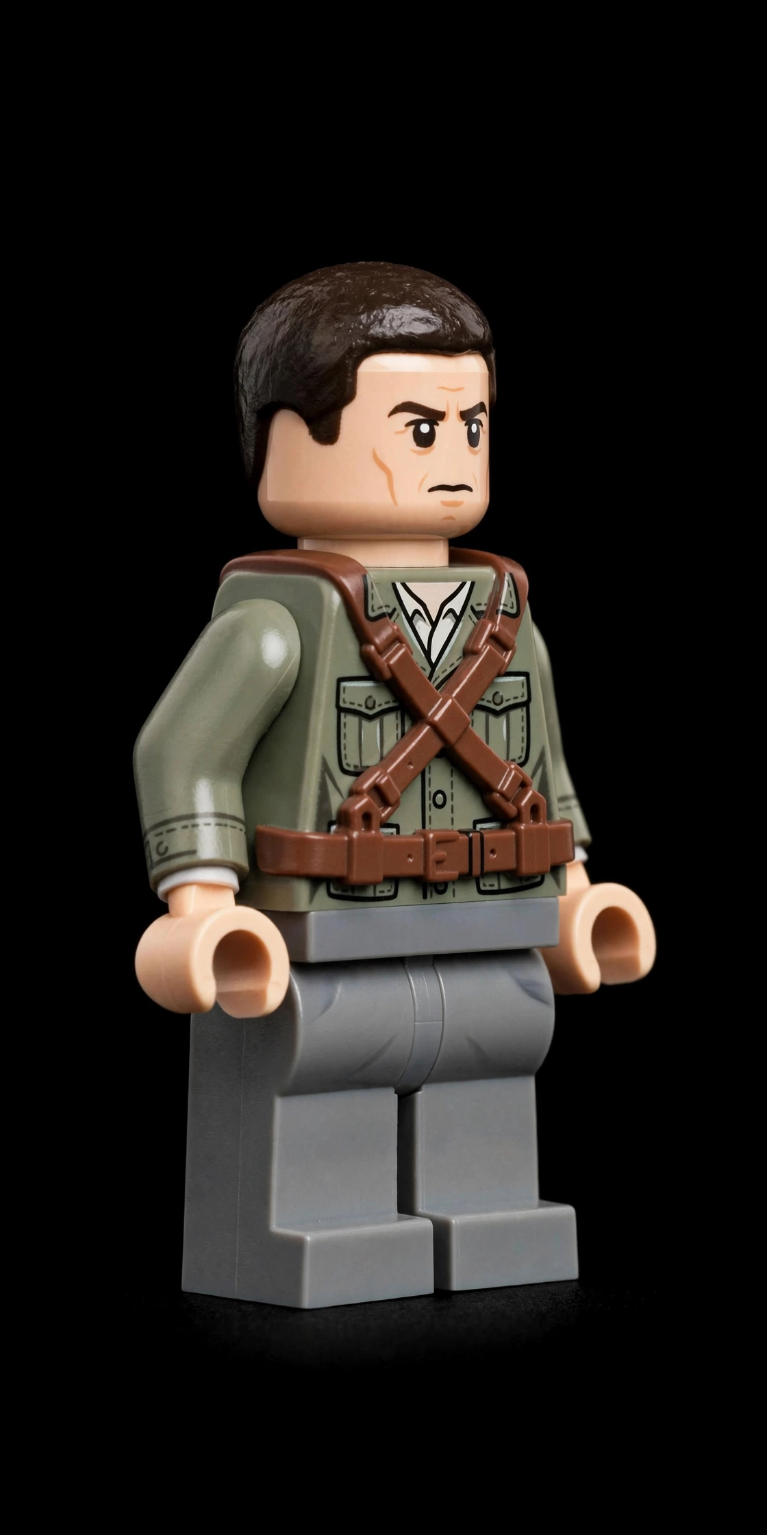 Stationierte Truppen Soldat Klemmbaustein-Figur Seitenansicht in Uniform